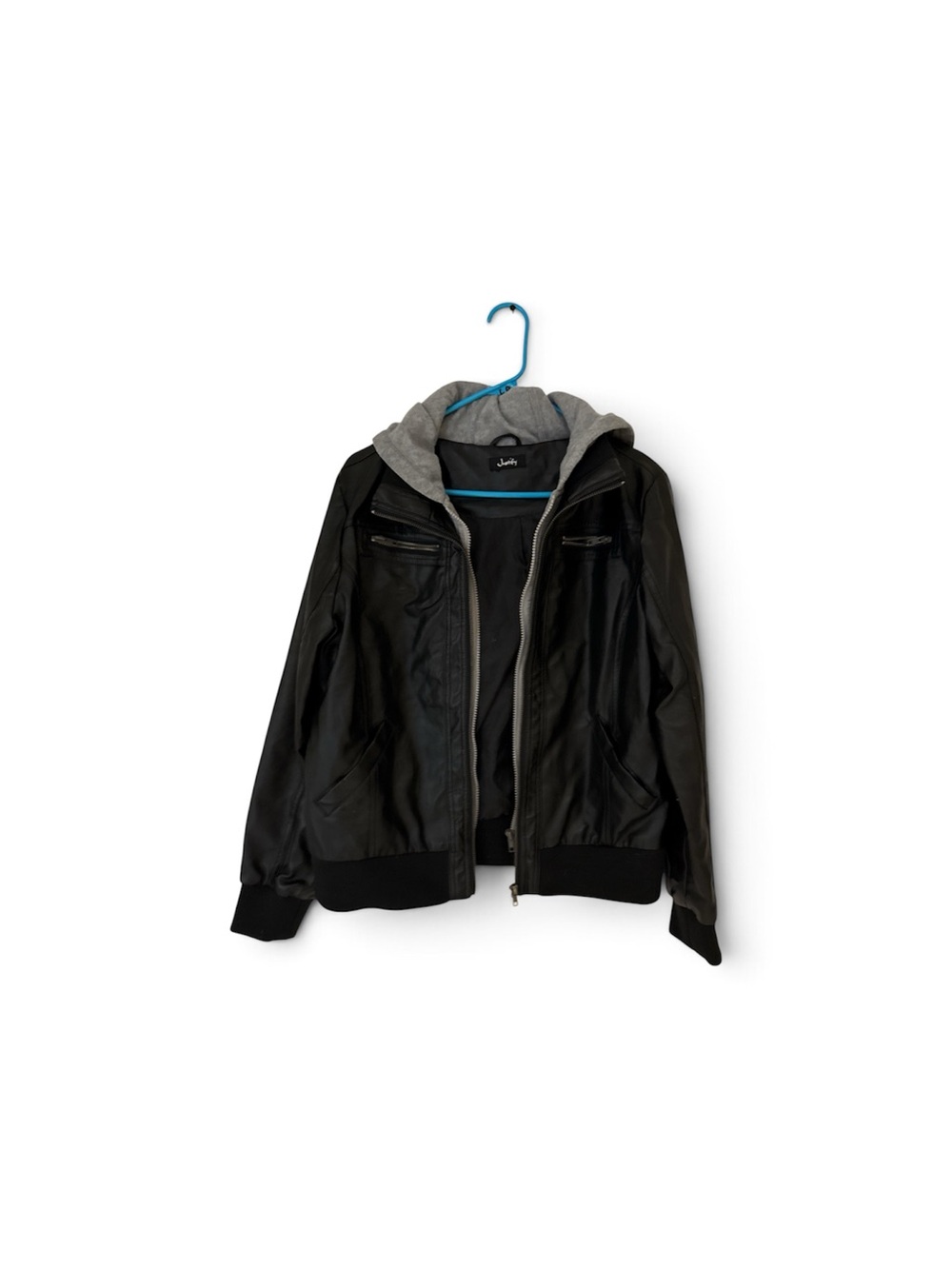 Justify Black Bomber Jacket with Gray Hooded Liner I would Say this is small